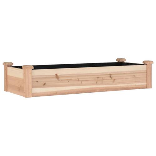 Højbed med foring 120x45x25 cm massivt fyrretræ