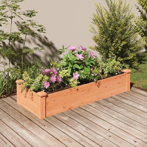 Højbed med foring 120x45x25 cm massivt fyrretræ brun