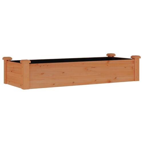 Højbed med foring 120x45x25 cm massivt fyrretræ brun