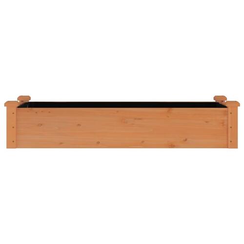 Højbed med foring 120x45x25 cm massivt fyrretræ brun