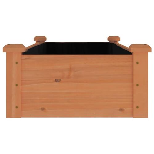 Højbed med foring 120x45x25 cm massivt fyrretræ brun