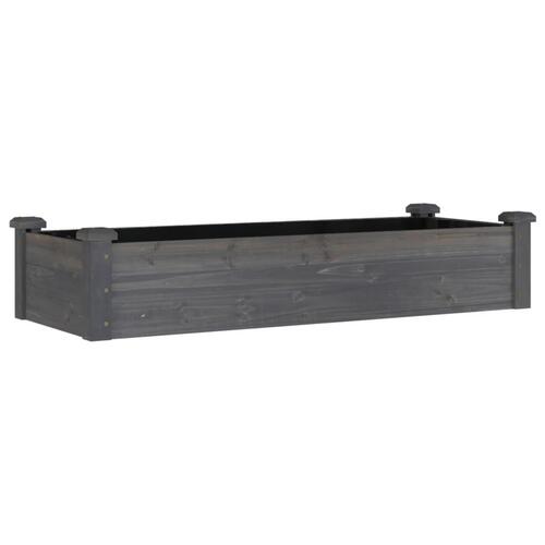 Højbed med foring 120x45x25 cm massivt fyrretræ grå