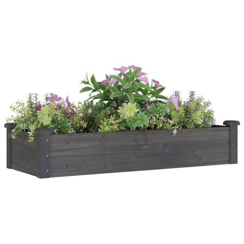 Højbed med foring 120x45x25 cm massivt fyrretræ grå