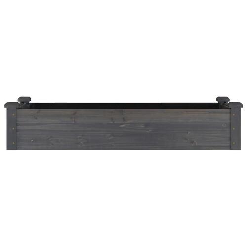 Højbed med foring 120x45x25 cm massivt fyrretræ grå