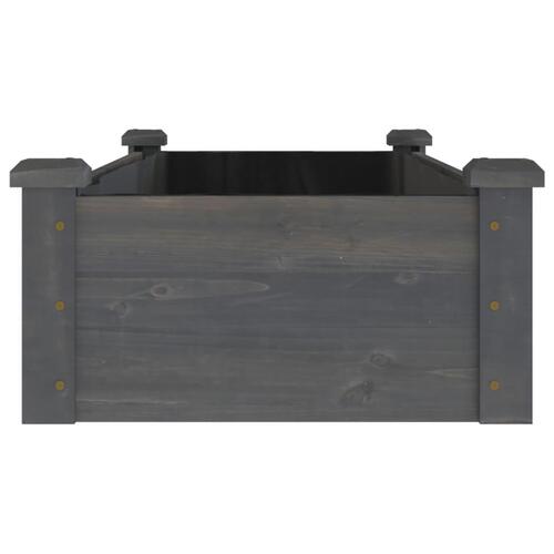Højbed med foring 120x45x25 cm massivt fyrretræ grå