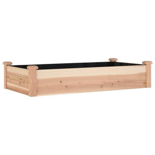 Højbed med foring 120x60x25 cm massivt fyrretræ