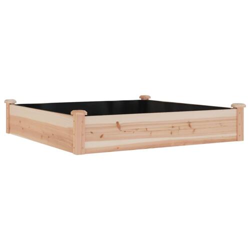 Højbed med foring 120x120x25 cm massivt fyrretræ