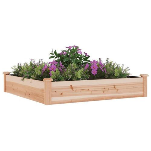Højbed med foring 120x120x25 cm massivt fyrretræ