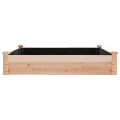 Højbed med foring 120x120x25 cm massivt fyrretræ