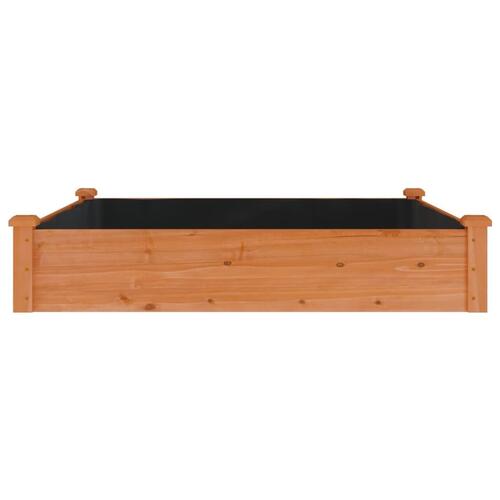 Højbed med foring 120x120x25 cm massivt fyrretræ brun