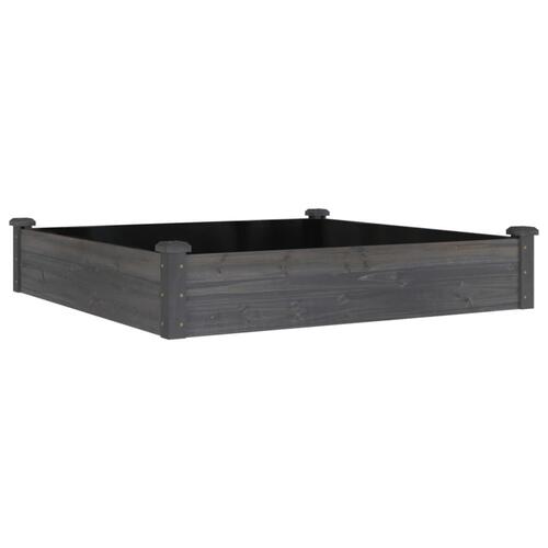 Højbed med foring 120x120x25 cm massivt fyrretræ grå