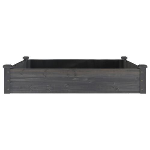 Højbed med foring 120x120x25 cm massivt fyrretræ grå