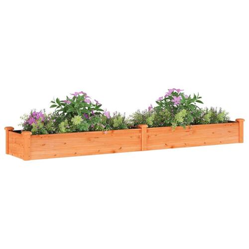 Plantekasse med foring 240x45x25 cm massivt fyrretræ brun