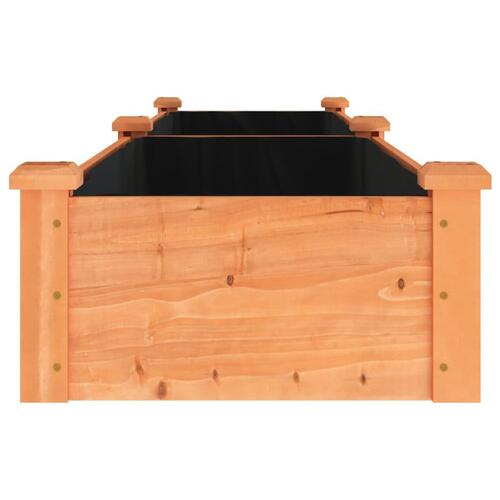 Plantekasse med foring 240x45x25 cm massivt fyrretræ brun