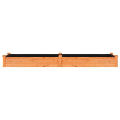 Plantekasse med foring 240x60x25 cm massivt fyrretræ brun