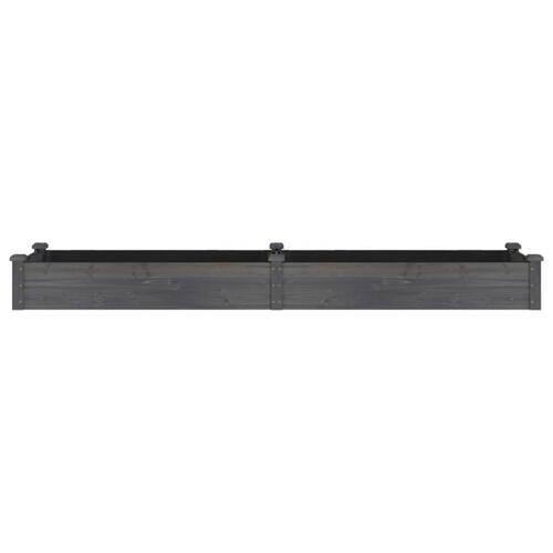 Plantekasse med foring 240x60x25 cm massivt fyrretræ grå