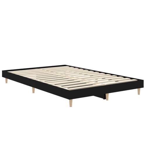 Sengestel 120x190 cm konstrueret træ sort