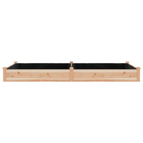Plantekasse med foring 240x120x25 cm massivt fyrretræ