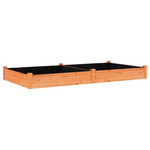 Plantekasse med foring 240x120x25 cm massivt fyrretræ brun