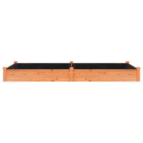 Plantekasse med foring 240x120x25 cm massivt fyrretræ brun