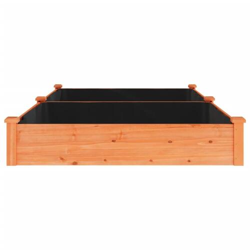 Plantekasse med foring 240x120x25 cm massivt fyrretræ brun