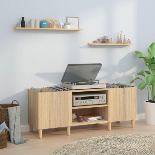 Pladeskab i Sonoma-eg 121 x 38 x 48 cm