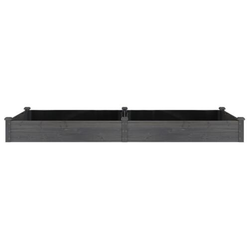 Plantekasse med foring 240x120x25 cm massivt fyrretræ grå