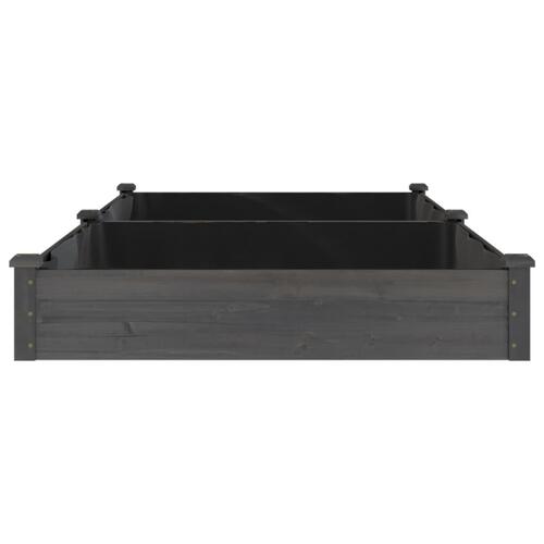 Plantekasse med foring 240x120x25 cm massivt fyrretræ grå