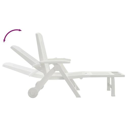 Foldbar liggestol med hjul PP hvid