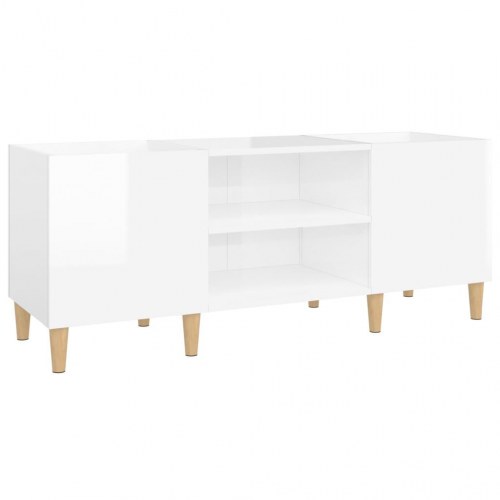 Vinylskab 121 x 38 x 48 cm - hvid højglans