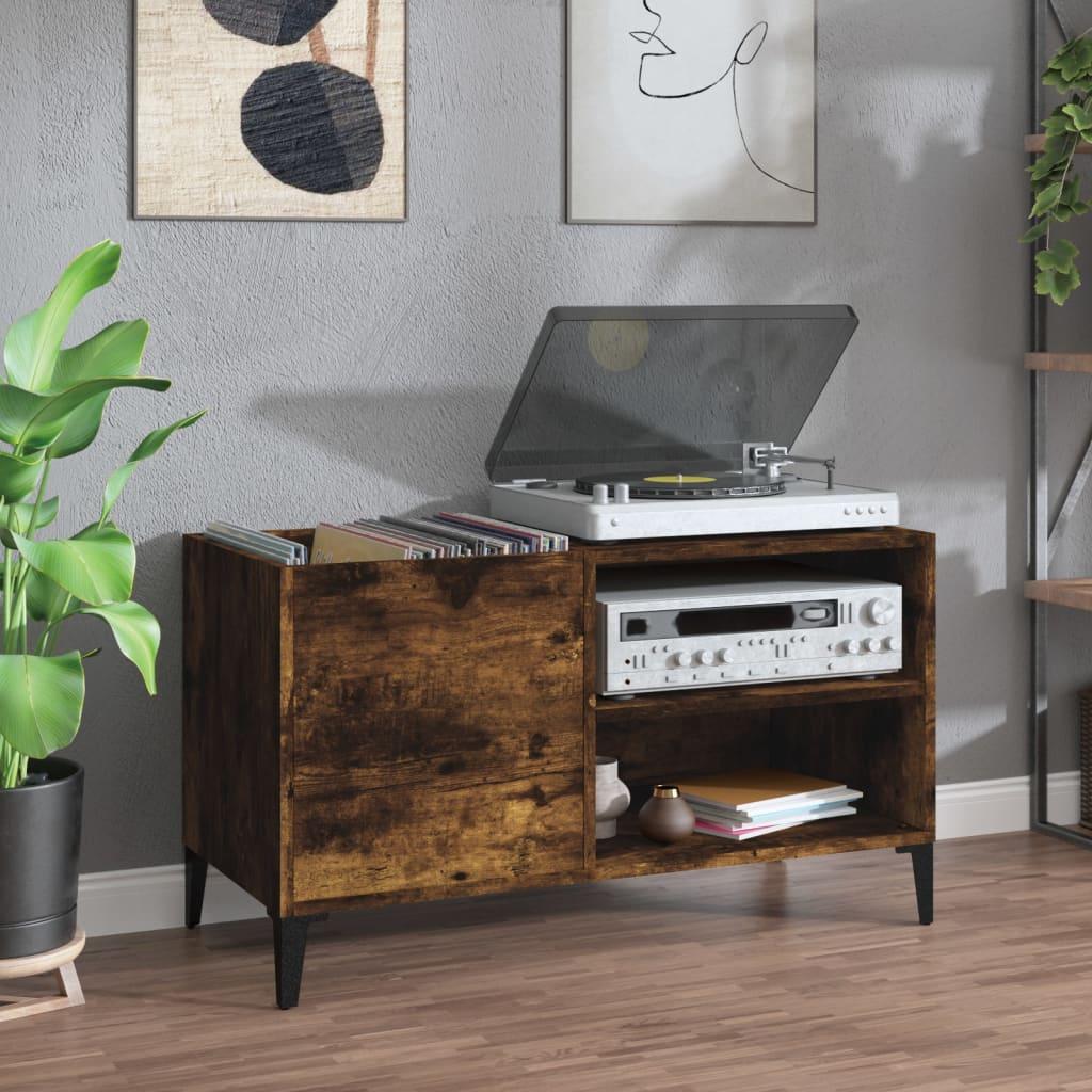 Vinylskab 84,5×38×48 cm i konstrueret træ - røget egetræsfarve