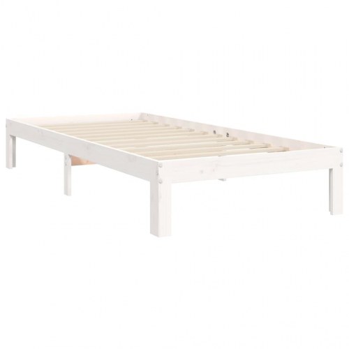 Sengeramme i massivt fyrretræ - 100x200 cm, hvid