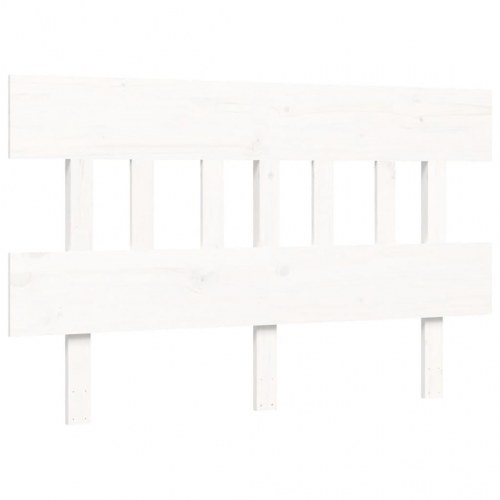 Sengeramme 140 x 190 cm i massivt fyrretræ - hvid