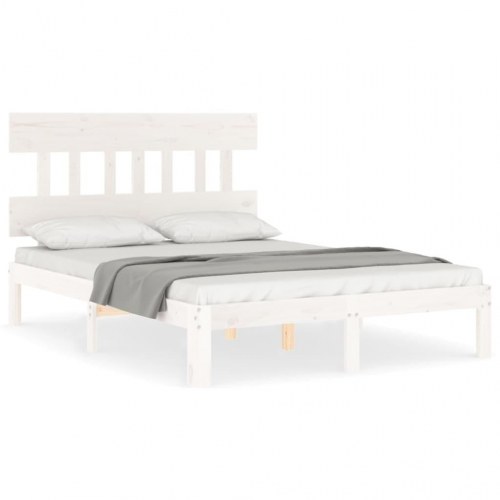 Sengeramme med sengegavl Small Double 120 x 190 cm - hvid