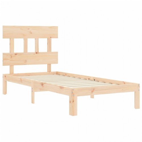 Sengeramme i massivt fyrretræ 90x200 cm - med sengegavl