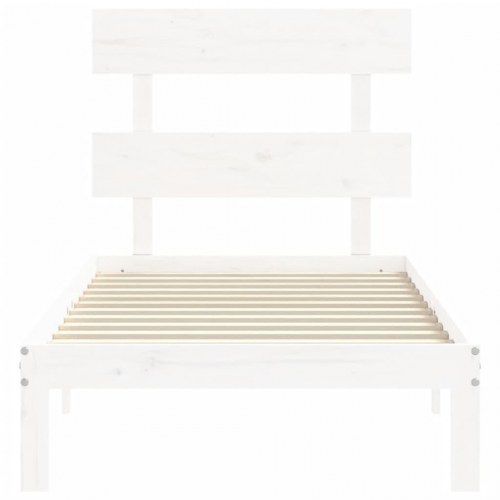Sengeramme uden madras 90 x 200 cm i massivt fyrretræ - hvid