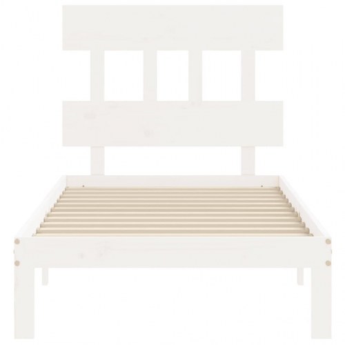 Sengeramme uden madras 90x200 cm massivt fyrretræ hvid