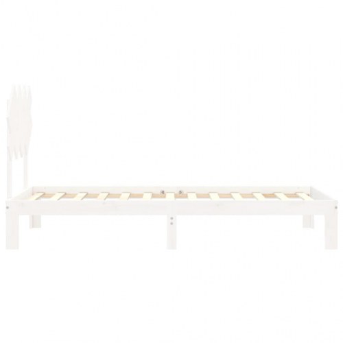 Sengeramme uden madras 90 x 200 cm i massivt fyrretræ - hvid