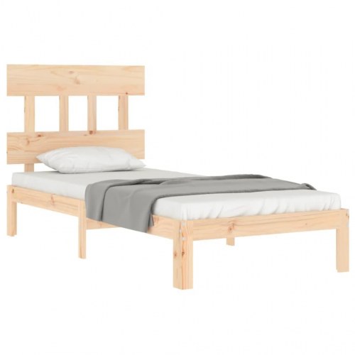 Sengeramme med sengegavl - single 90x190 cm i massivt fyrretræ