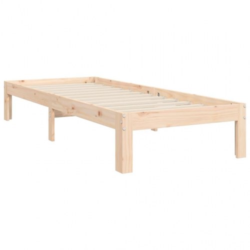 Sengeramme med sengegavl - single 90x190 cm i massivt fyrretræ