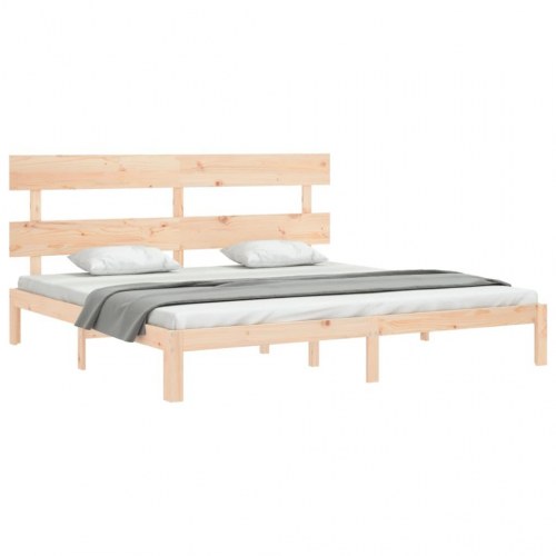 Sengeramme med sengegavl - Super King 180x200 cm, massivt fyrretræ