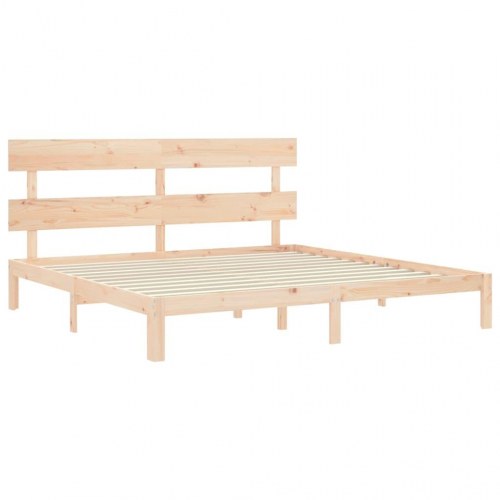Sengeramme med sengegavl - Super King 180x200 cm, massivt fyrretræ