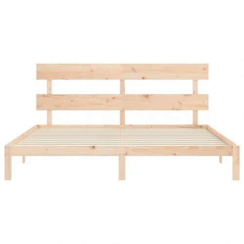 Sengeramme med sengegavl - Super King 180x200 cm, massivt fyrretræ