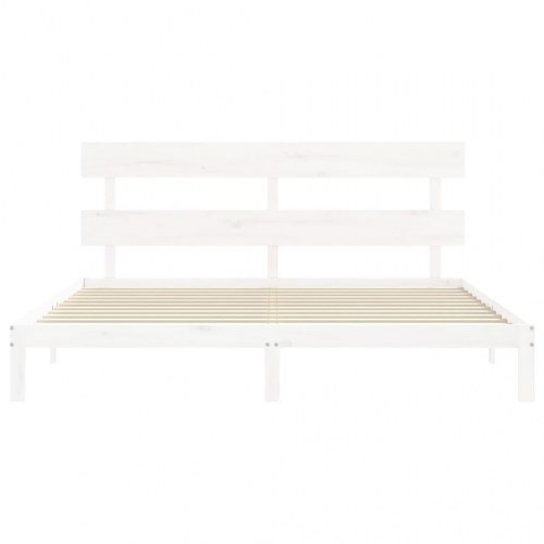 Sengeramme med sengegavl Super King Size 180 x 200 cm - hvid