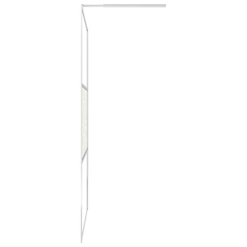 Brusevæg med hylde 100x195 cm sikkerhedsglas og aluminium krom
