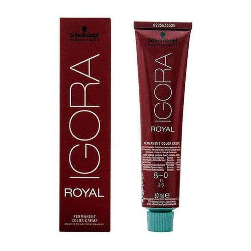 Permanent hårfarve Schwarzkopf Igora Royal 8-0 Klar blond 60 ml
