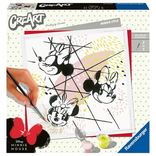 Maling efter tal sæt Ravensburger Minnie Style 20 x 20 cm