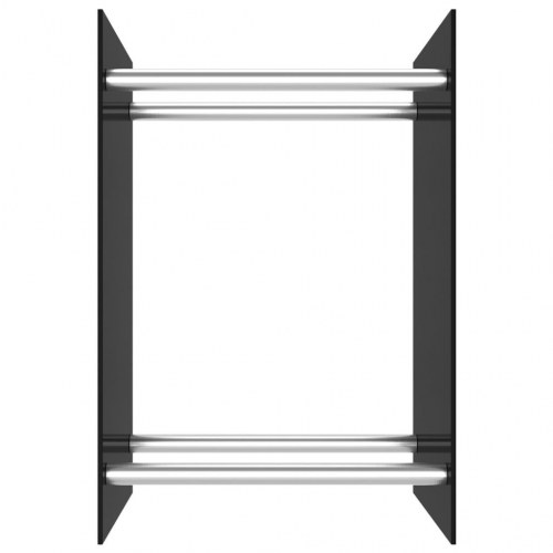 Brændestativ 40x35x60 cm glas sort