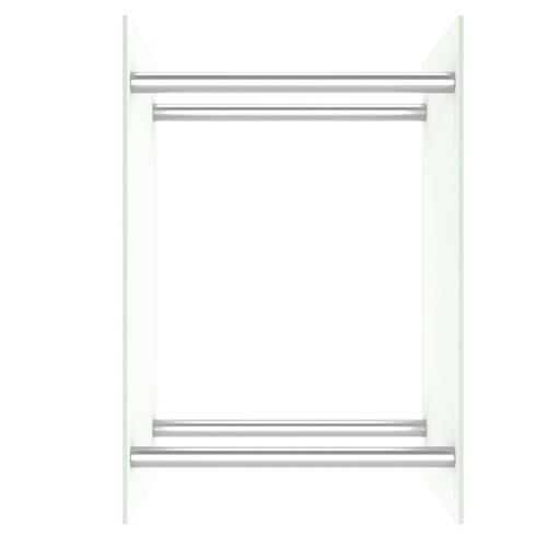 Brændestativ 40x35x60 cm glas hvid