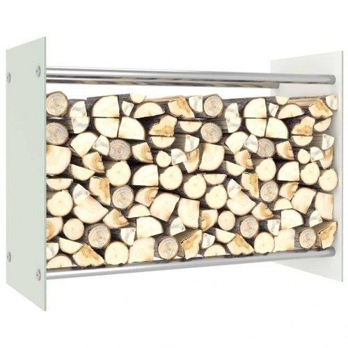 Brændestativ 80x35x60 cm glas hvid